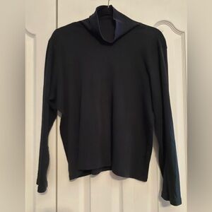 L.L. Bean Vintage Women's Black Cowl Neck Supima Cotton Sweater